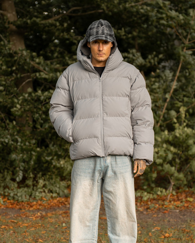 Pufferjacke grau