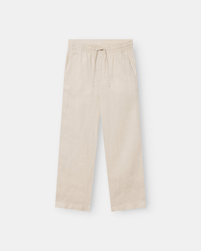 Baggy-Hose aus 100 % Flachs in Beige