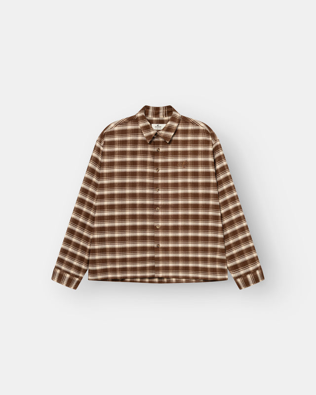 Kariertes Flanellhemd braun