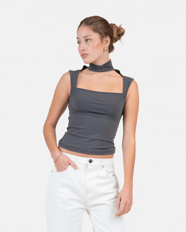 Choker Top Grå | Skagen - clothing.dk