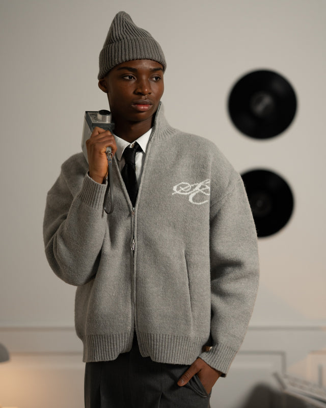 Vollzeig-Pullover hellgrau