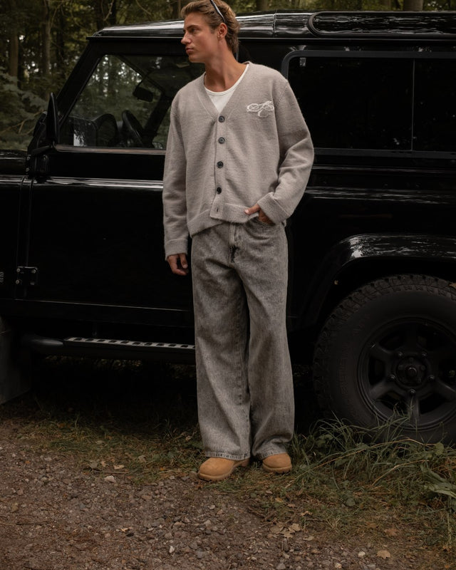 Baggy-Denim-Jeans, grau gewaschen