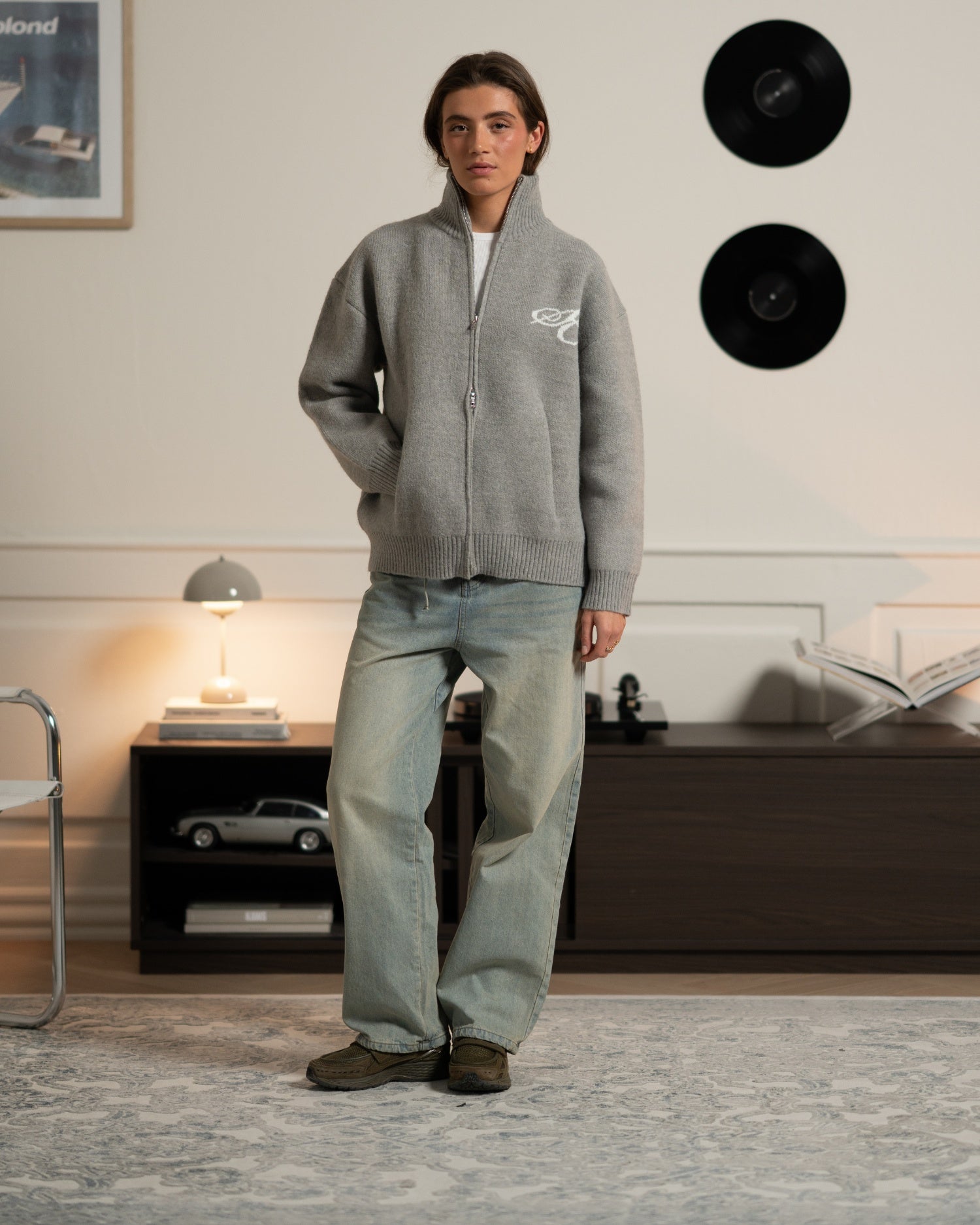 Extra Baggy Denim Jeans Hellblau Vintage Wash Damen