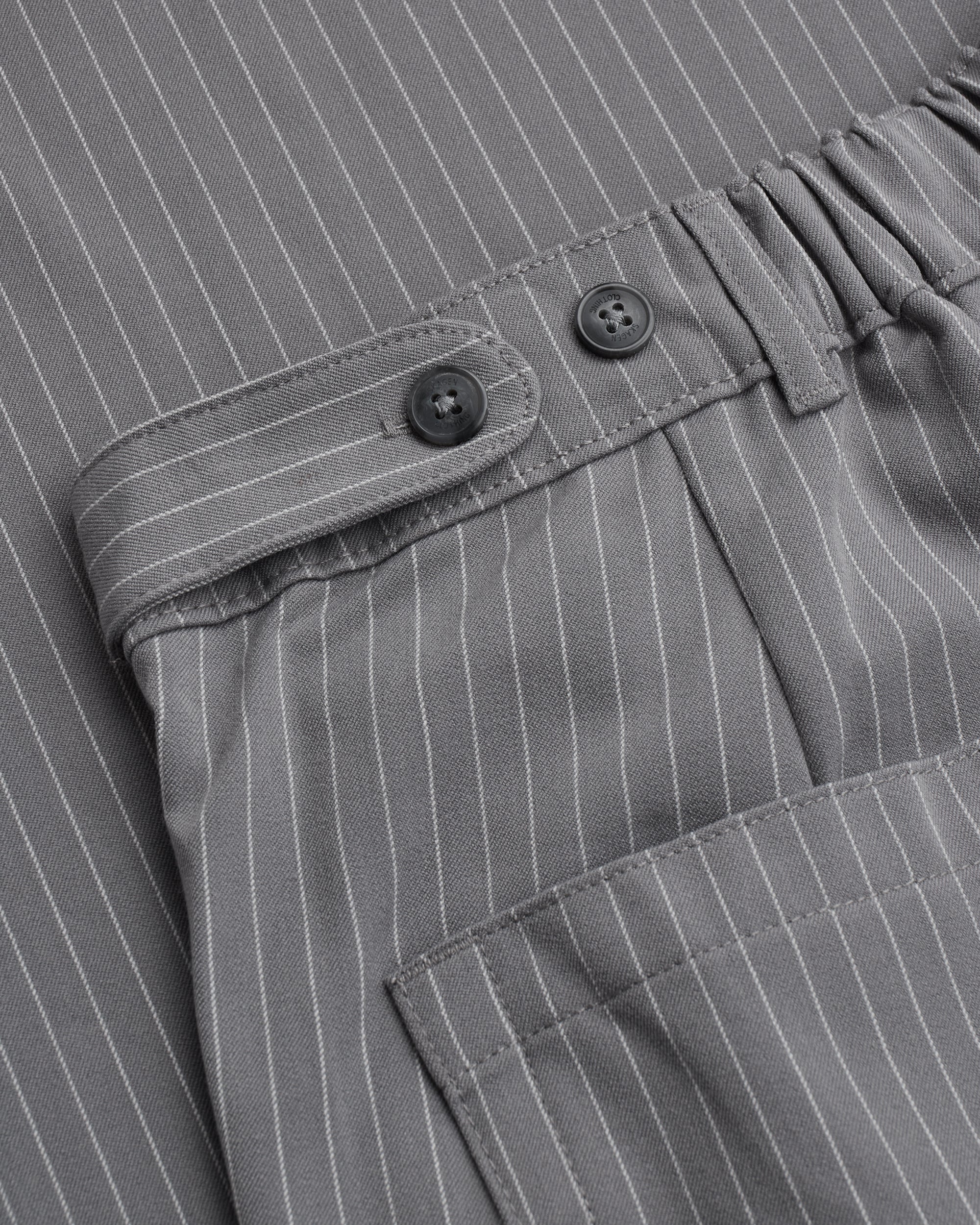 Baggy Suit Pants Grey Pinstriped