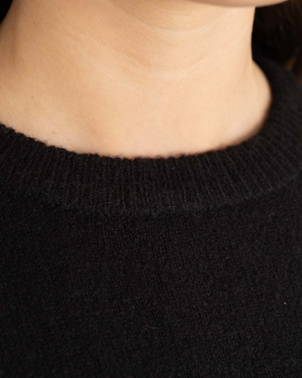 Strickes T-Shirt schwarz