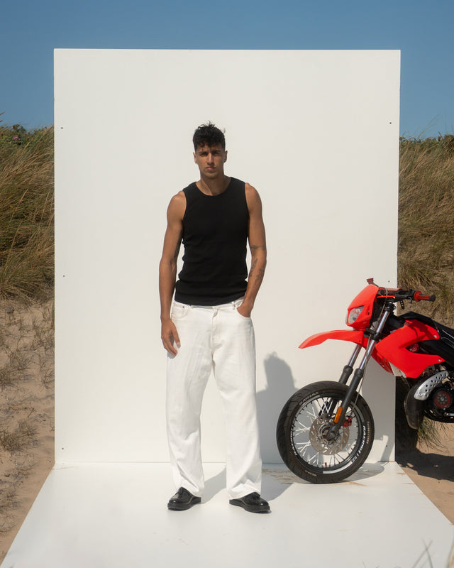 Baggy Denim-Jeans Weiß