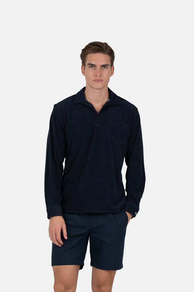 Terry Polo LS Navy |  Skagen-clothing.dk