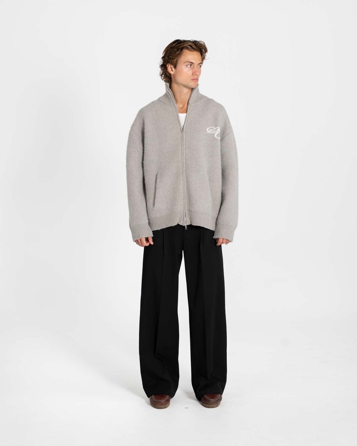 Vollzeig-Pullover hellgrau