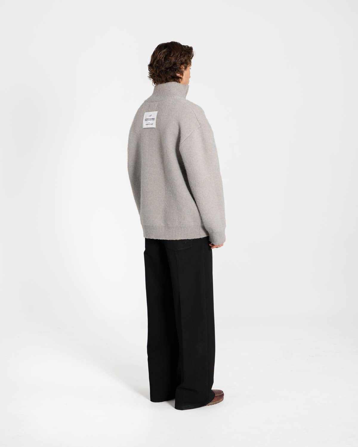 Full-zip Sweater Light grey