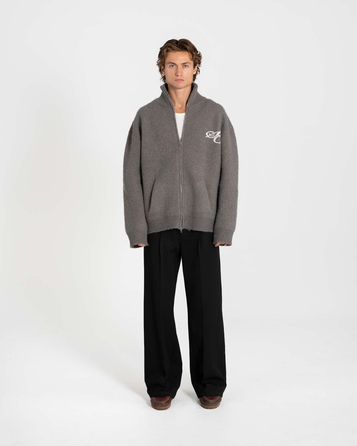 Vollzeig-Pullover dunkelgrau