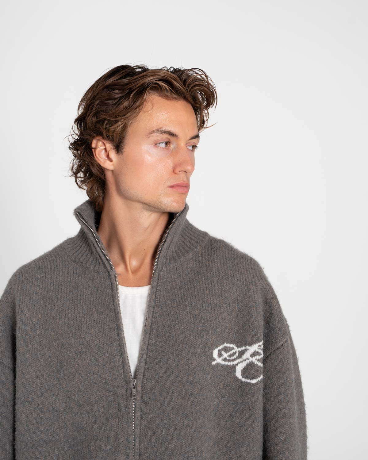 Vollzeig-Pullover dunkelgrau