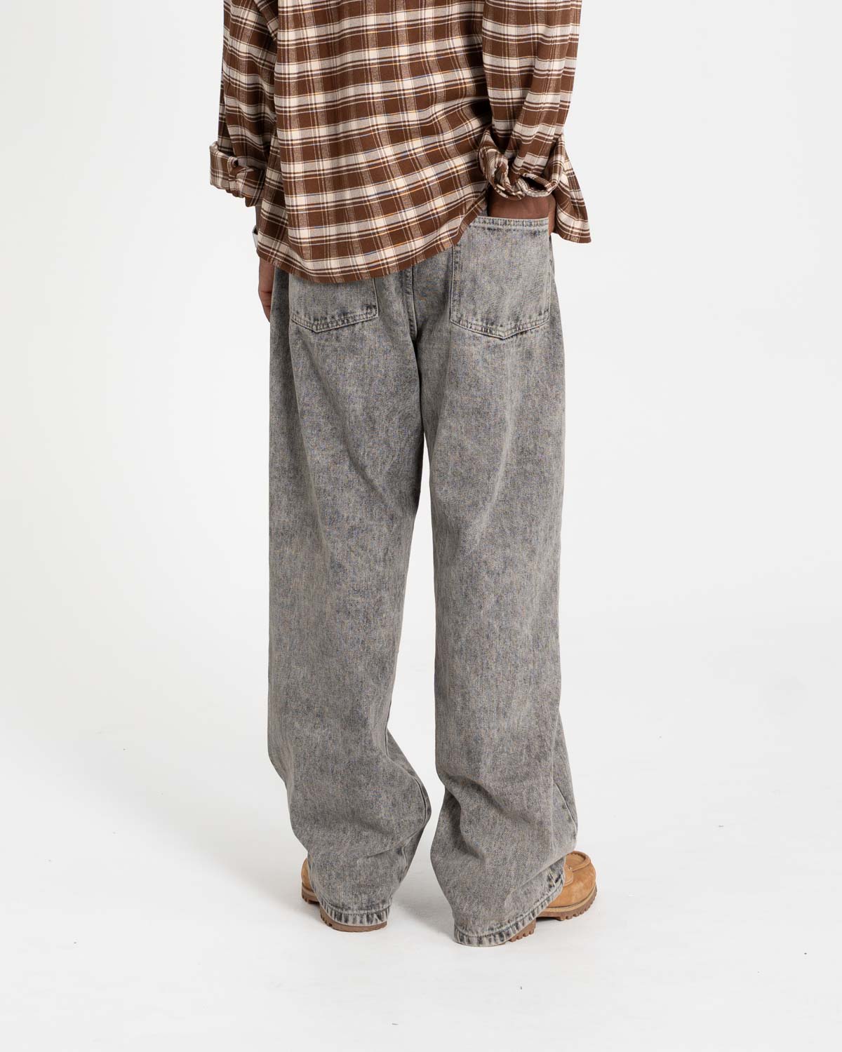 Baggy-Denim-Jeans, grau gewaschen