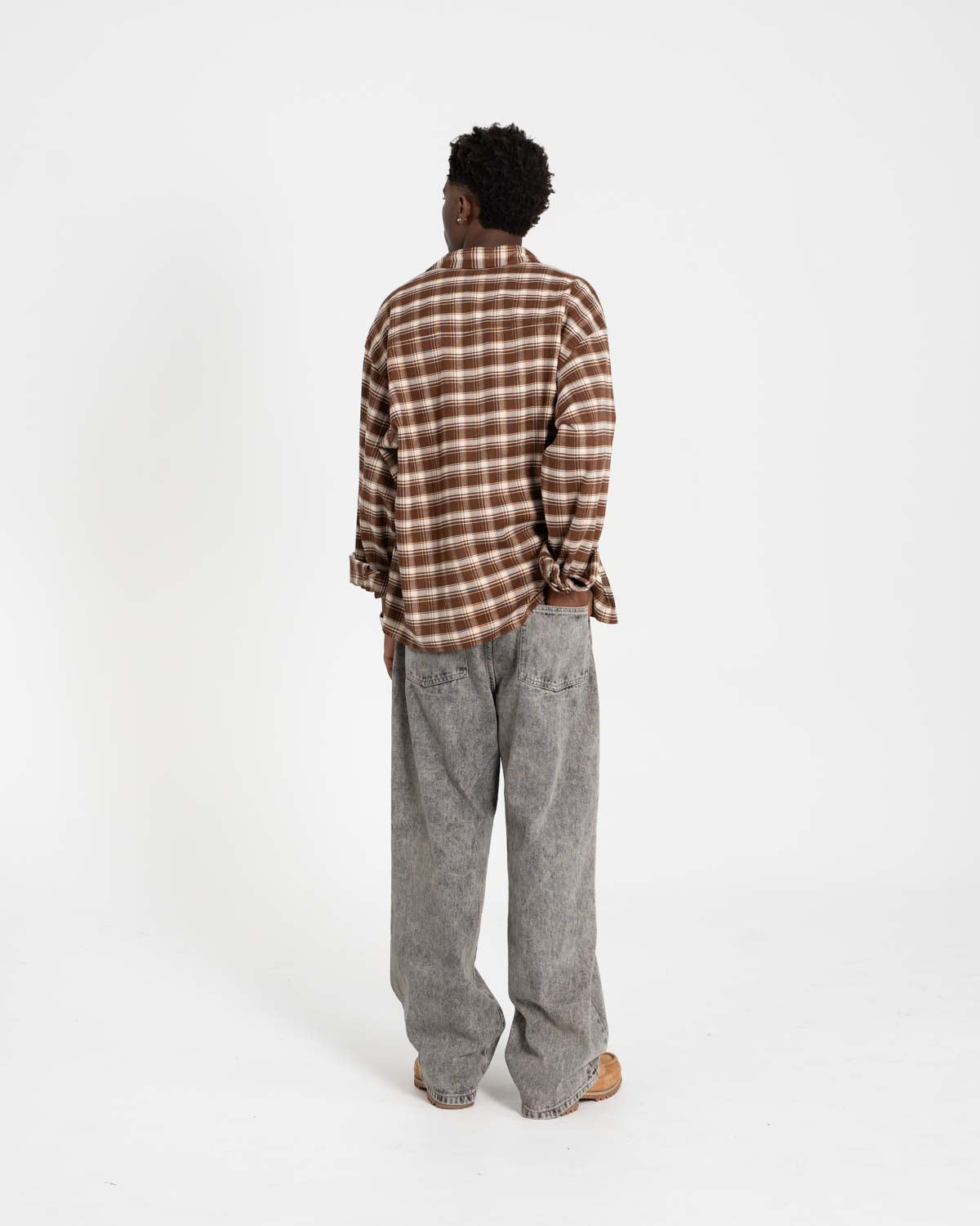 Baggy-Denim-Jeans, grau gewaschen