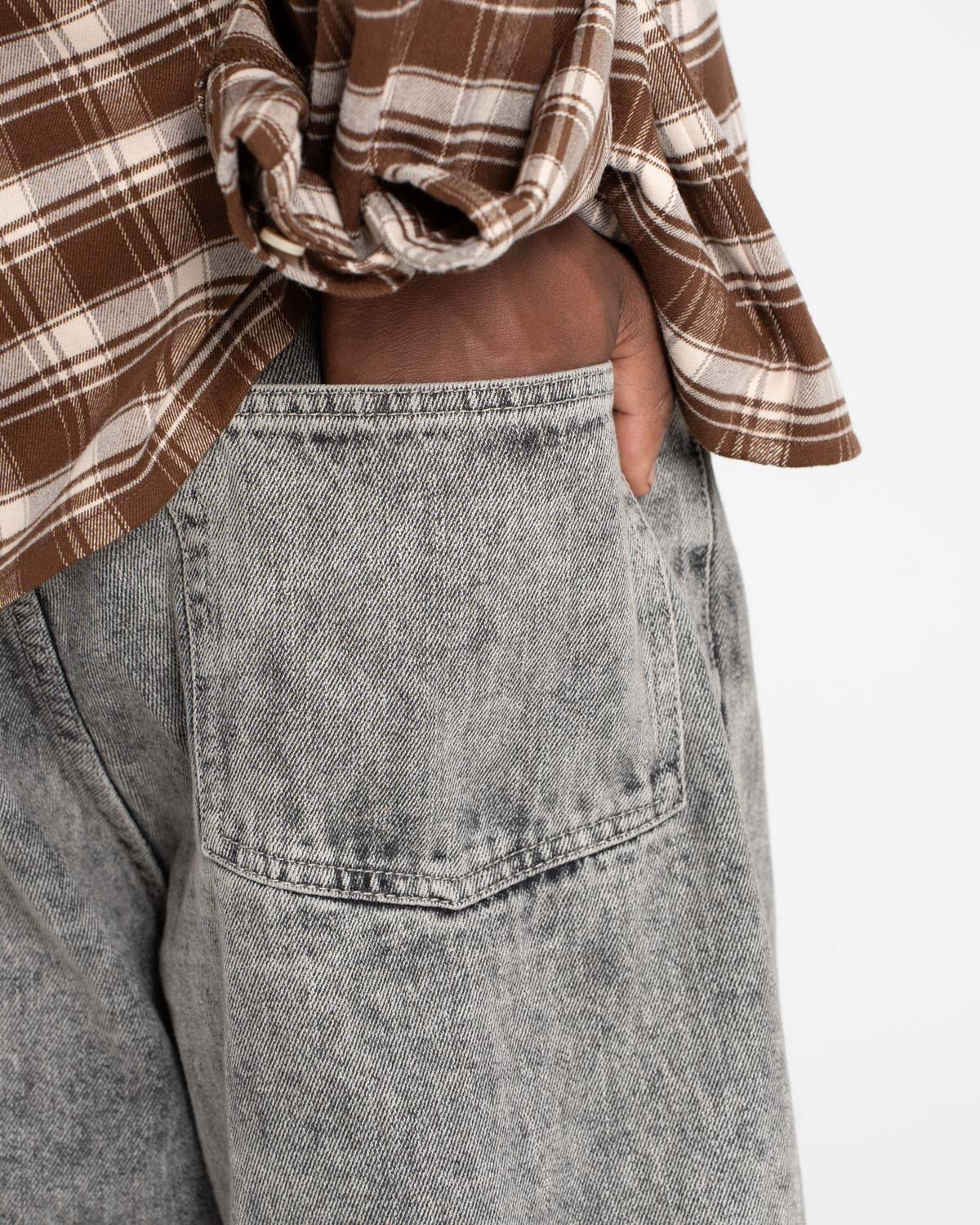Baggy-Denim-Jeans, grau gewaschen