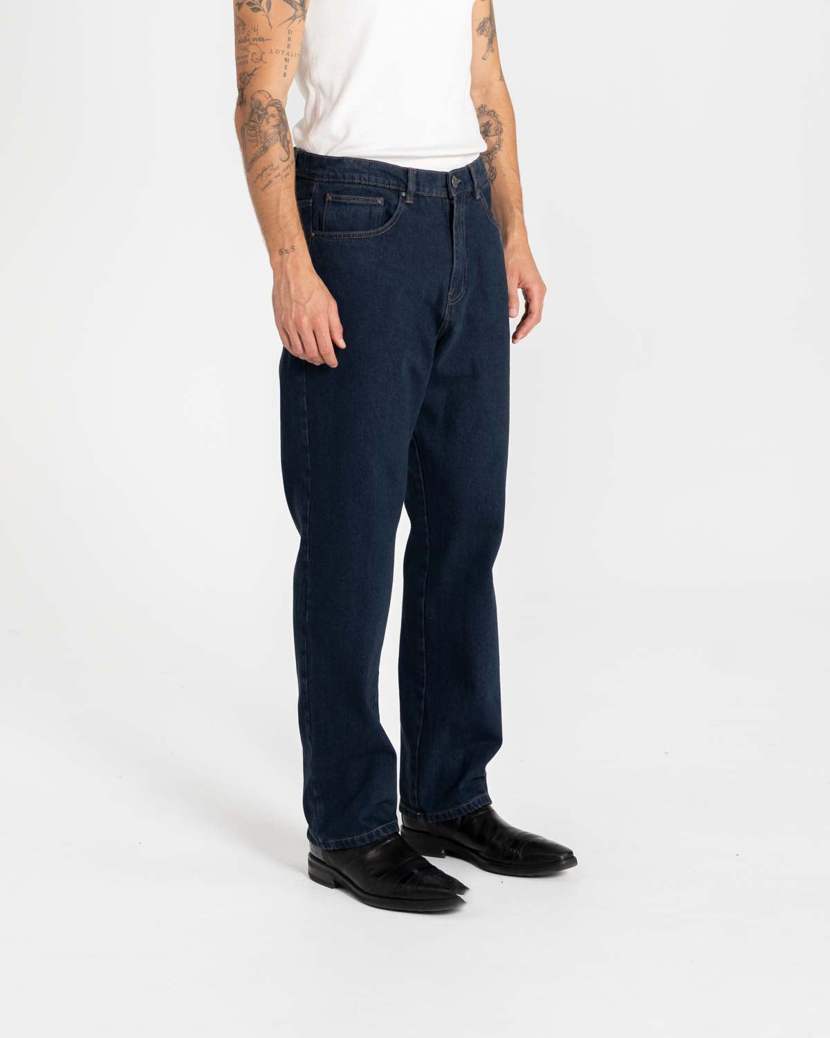 Reguläre Denim -Jeans Indigo