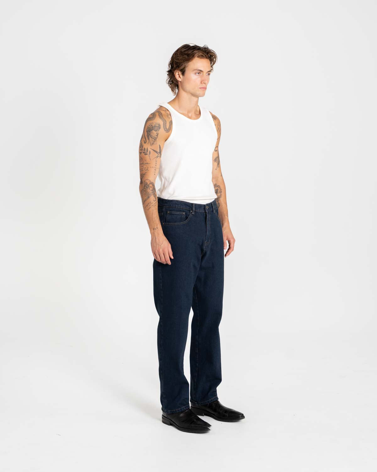 Reguläre Denim -Jeans Indigo