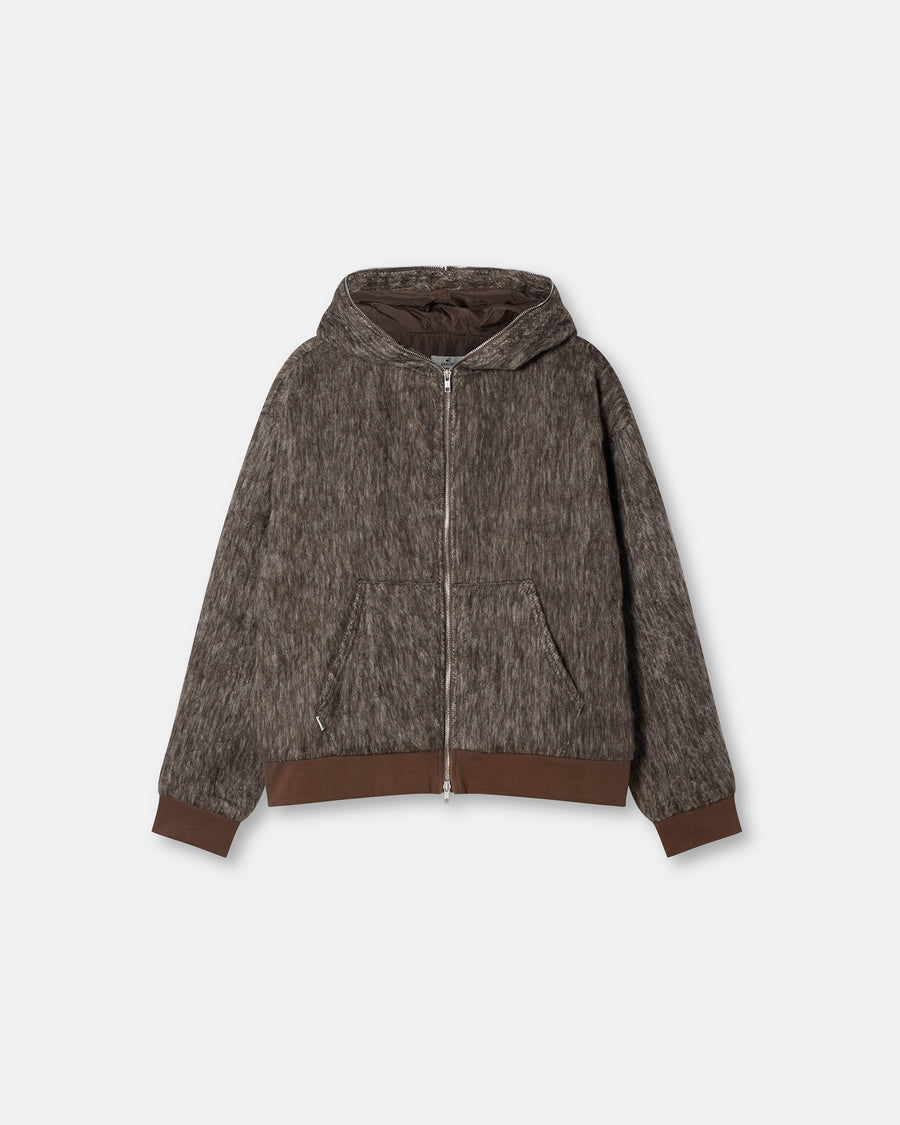 Fuzzy Hoodie Brown