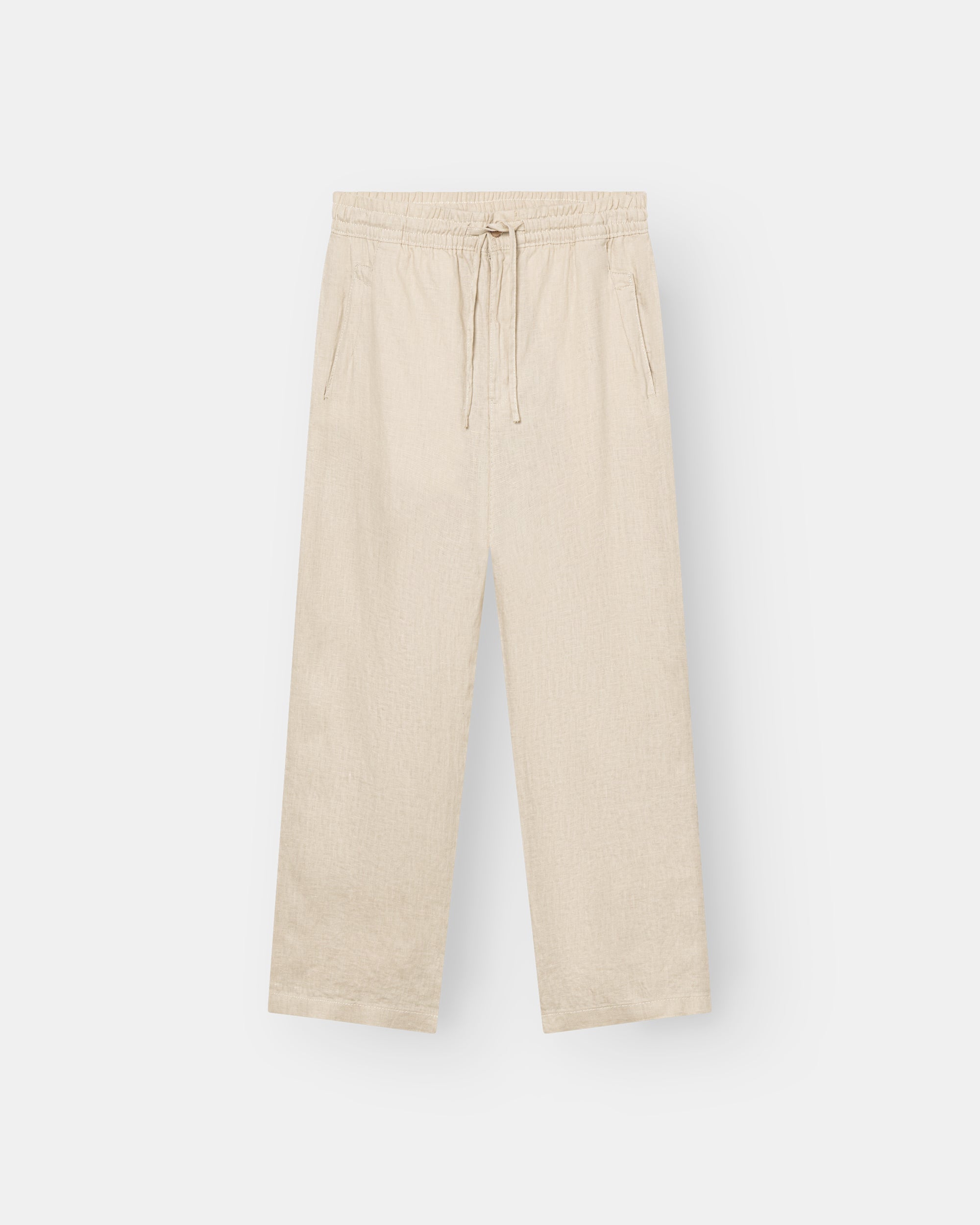 Baggy 100% flax pants beige