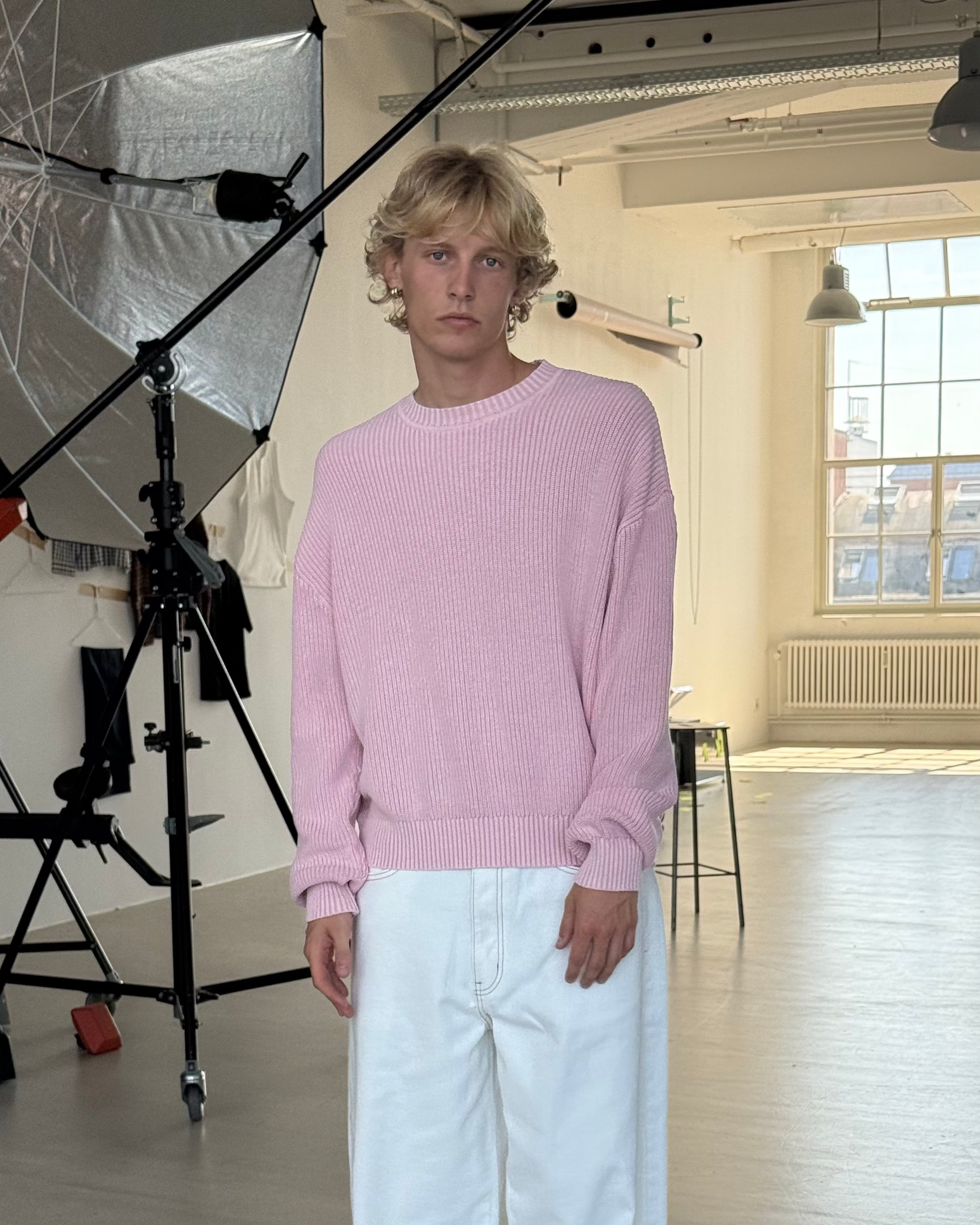 Knit Sweater Washed Pink