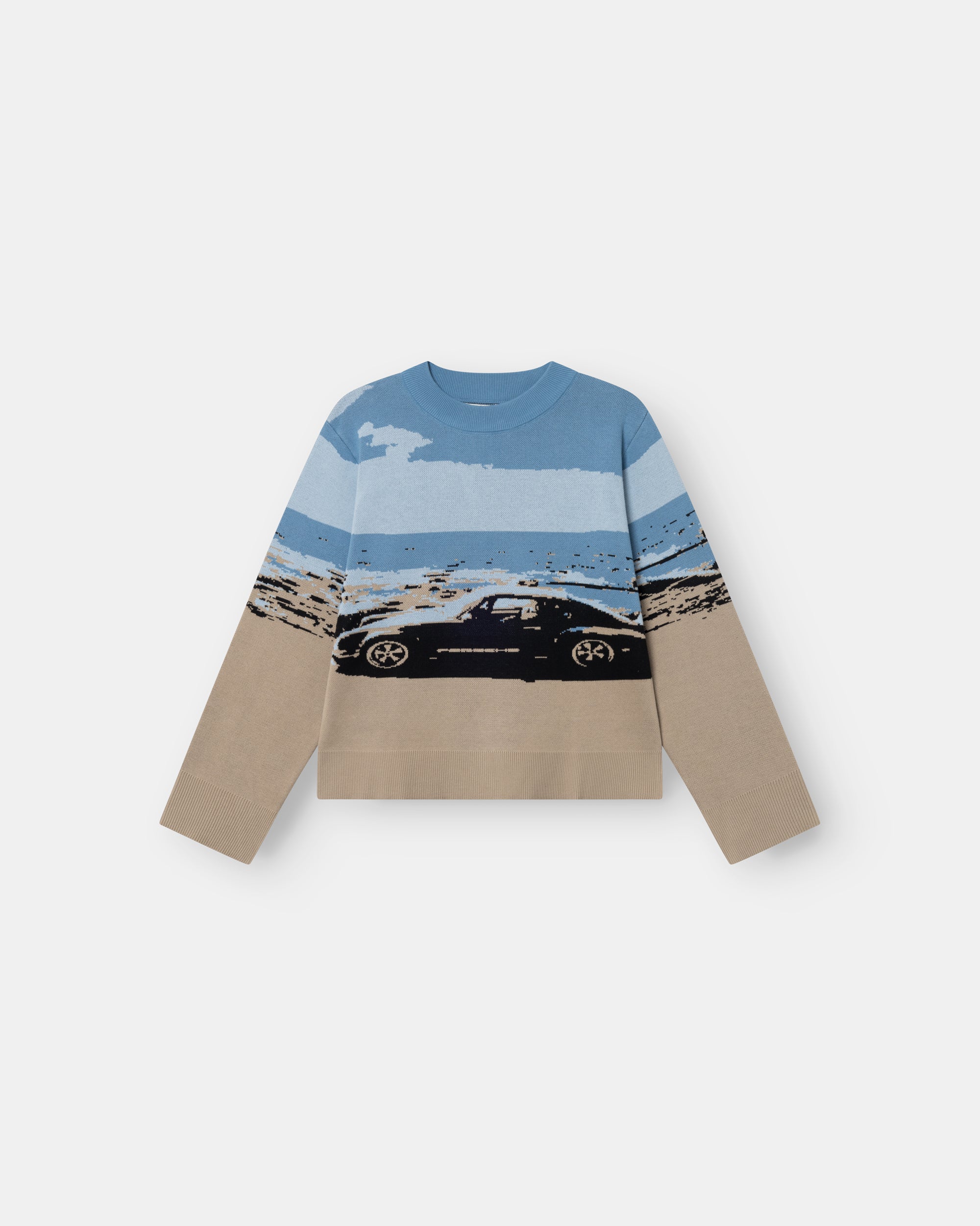 Jacquard stricke blaues Auto