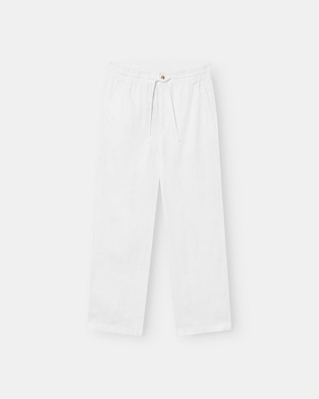 Baggy 100% Leinenhose Weiß