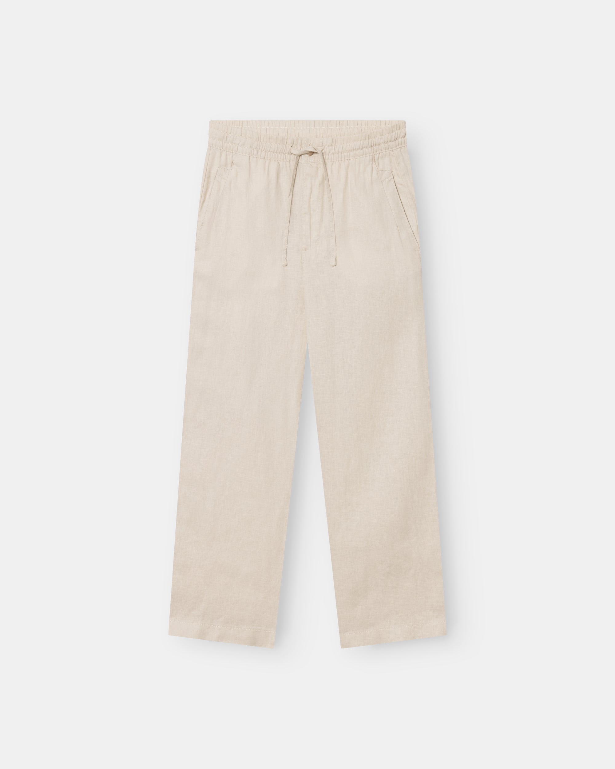 Baggy 100% hørbukser Beige