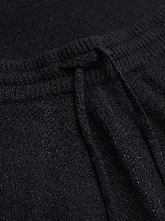 Jacquard Knitted Wool pants Black
