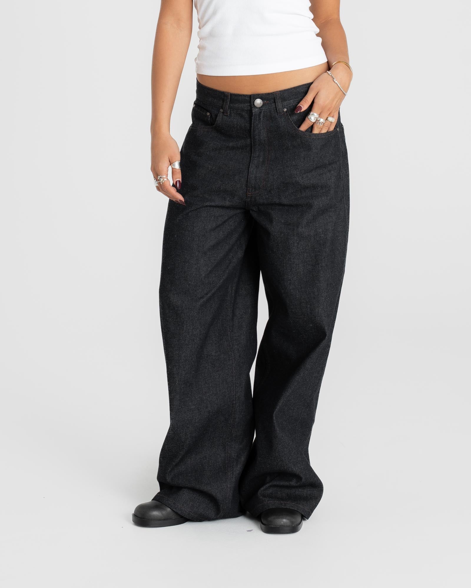 Extra Baggy Denim Jeans Selvedge Damen