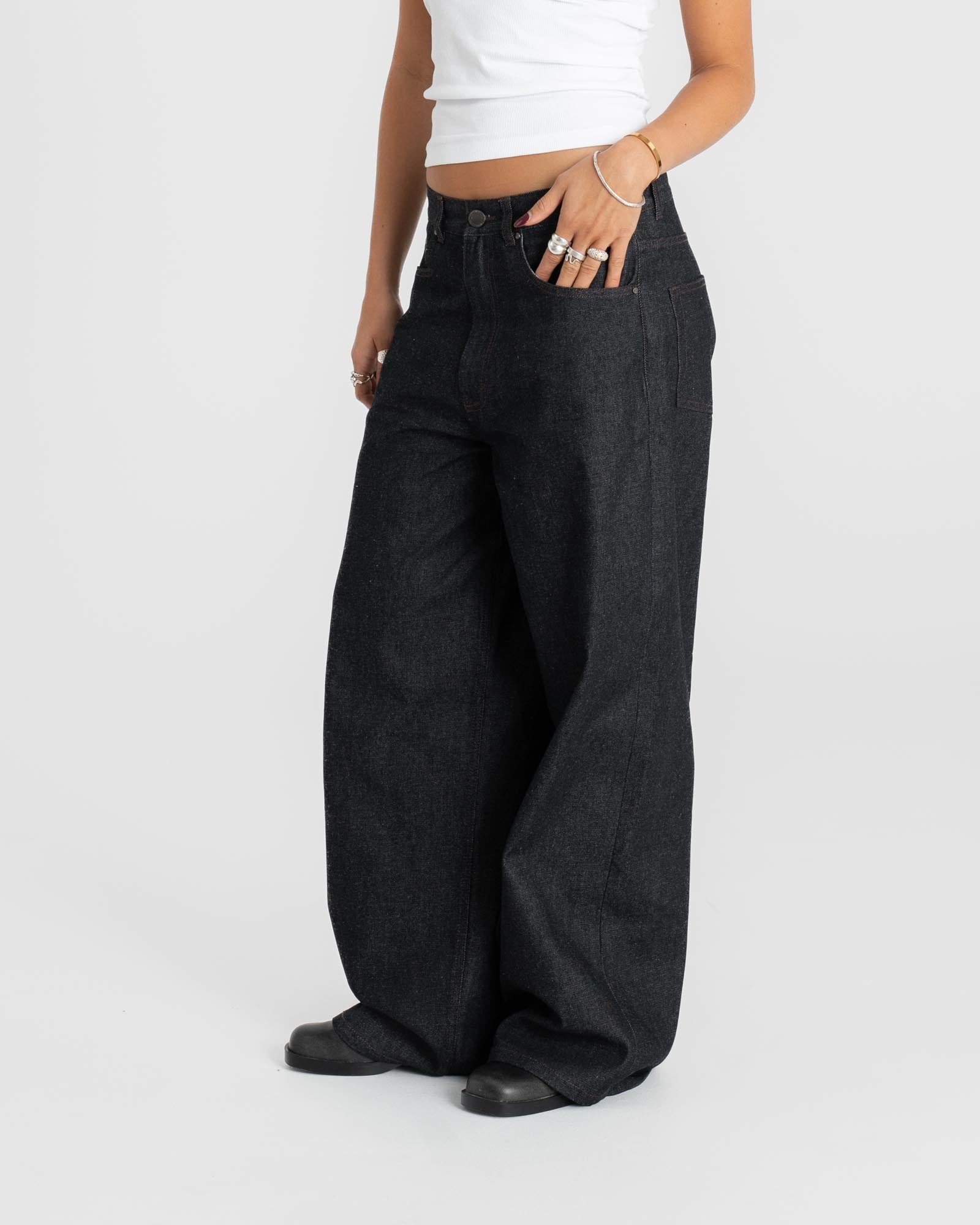 Extra Baggy Denim Jeans Selvedge Damen