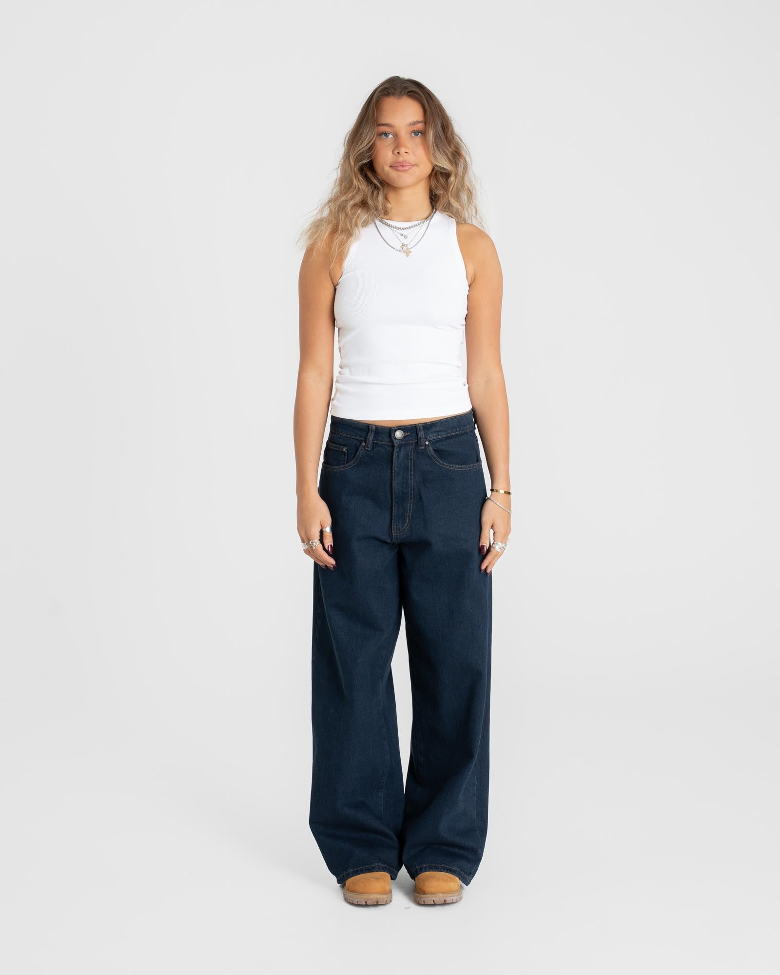 Extra Baggy Denim Jeans Indigo Damen