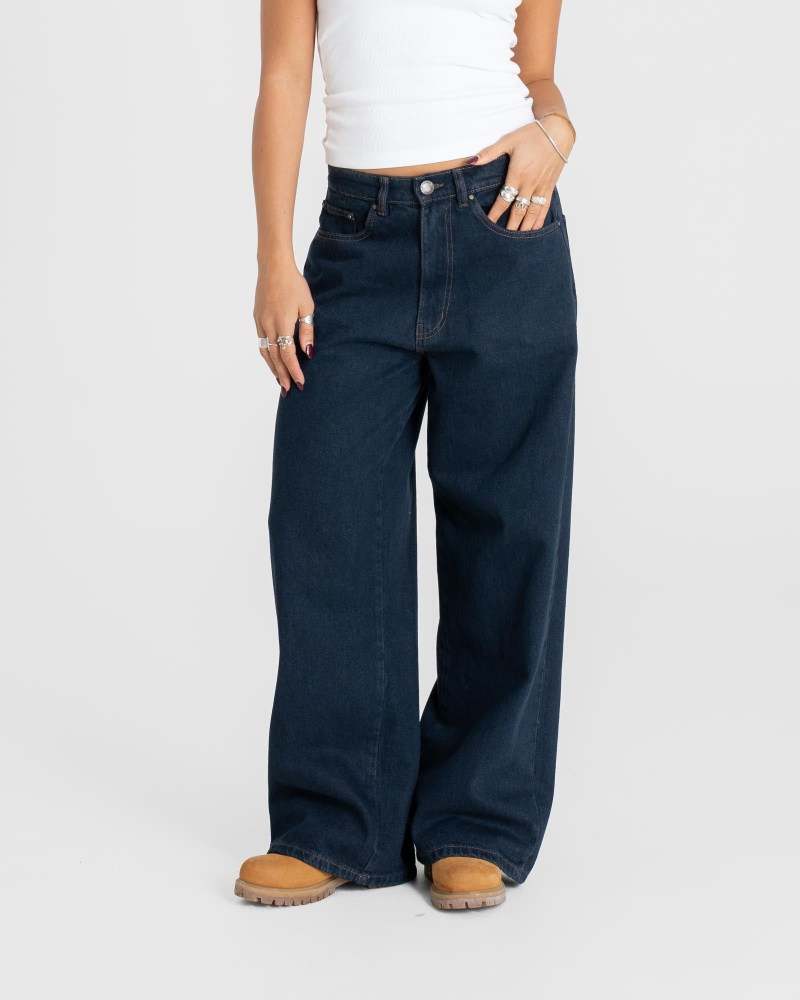 Extra Baggy Denim Jeans Indigo Damen