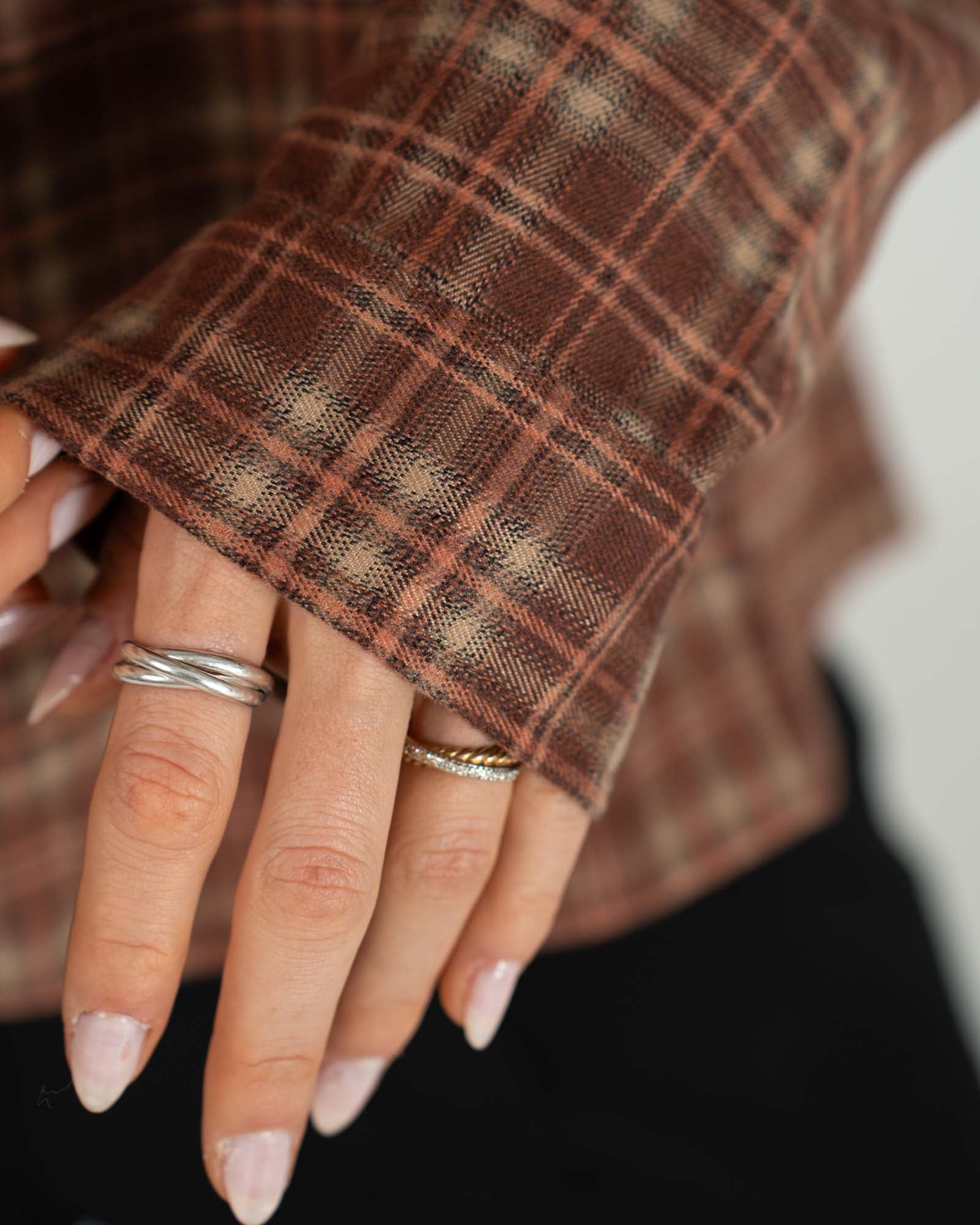 Kariertes Flanellhemd weinrot DAMEN