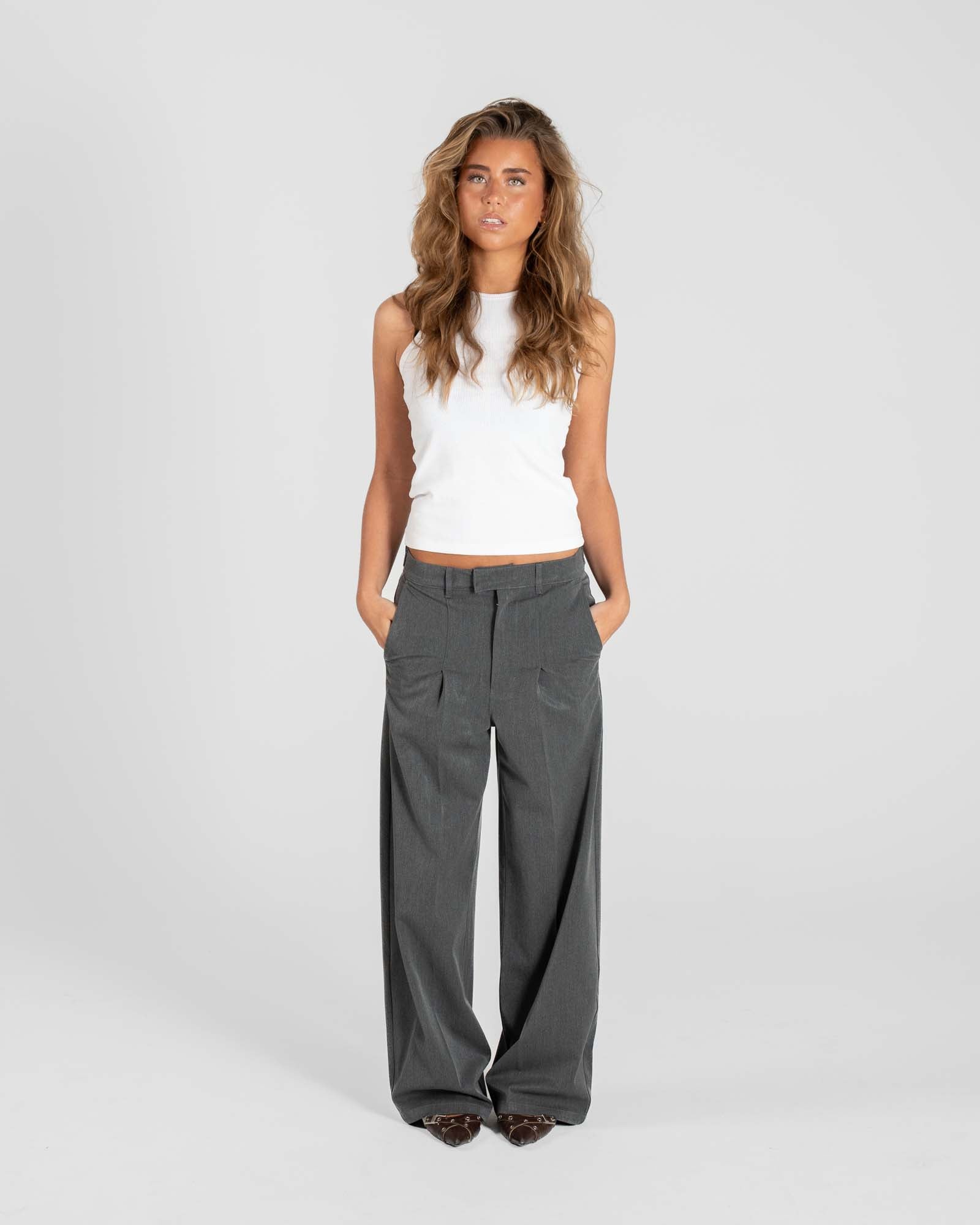 Baggy Suitpants Graue Damen