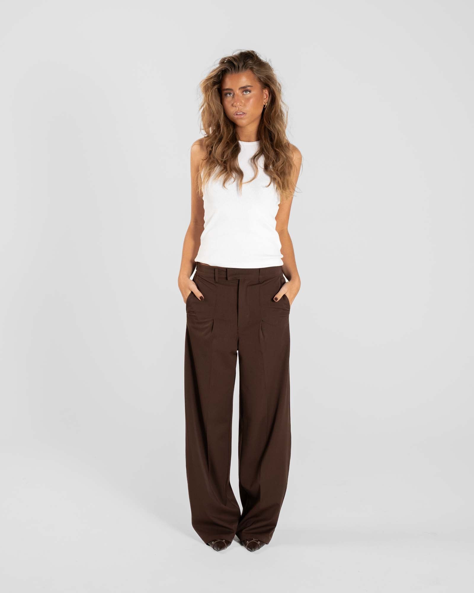 Baggy Suitpants Braune Damen