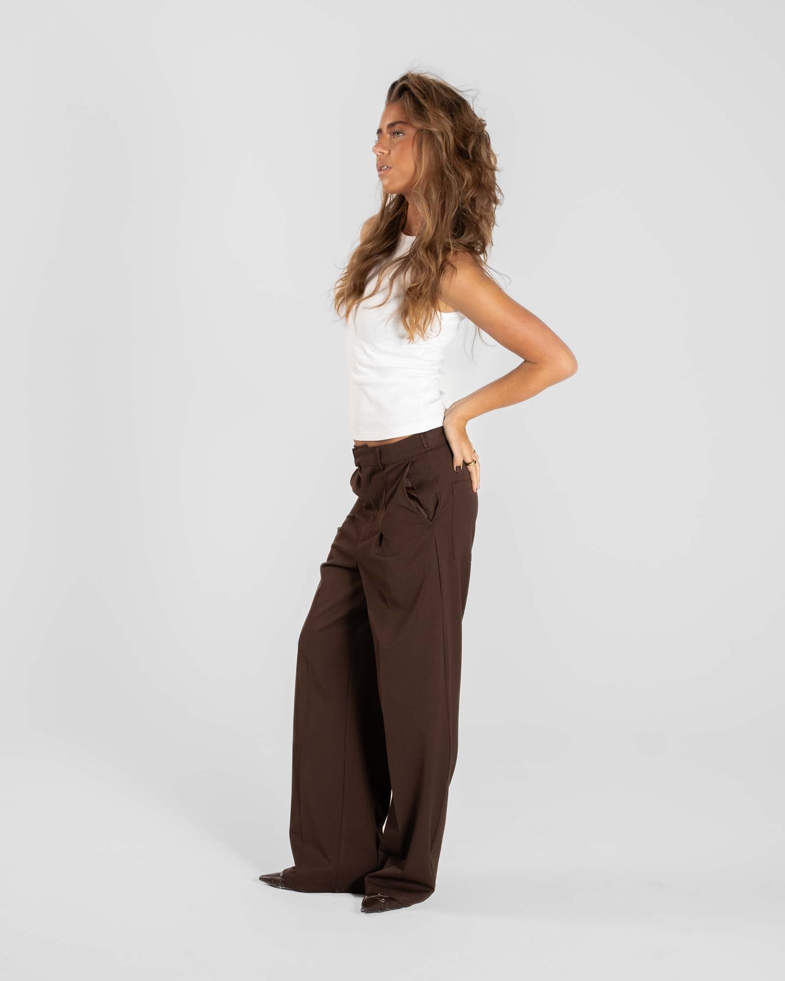 Baggy Suitpants Braune Damen