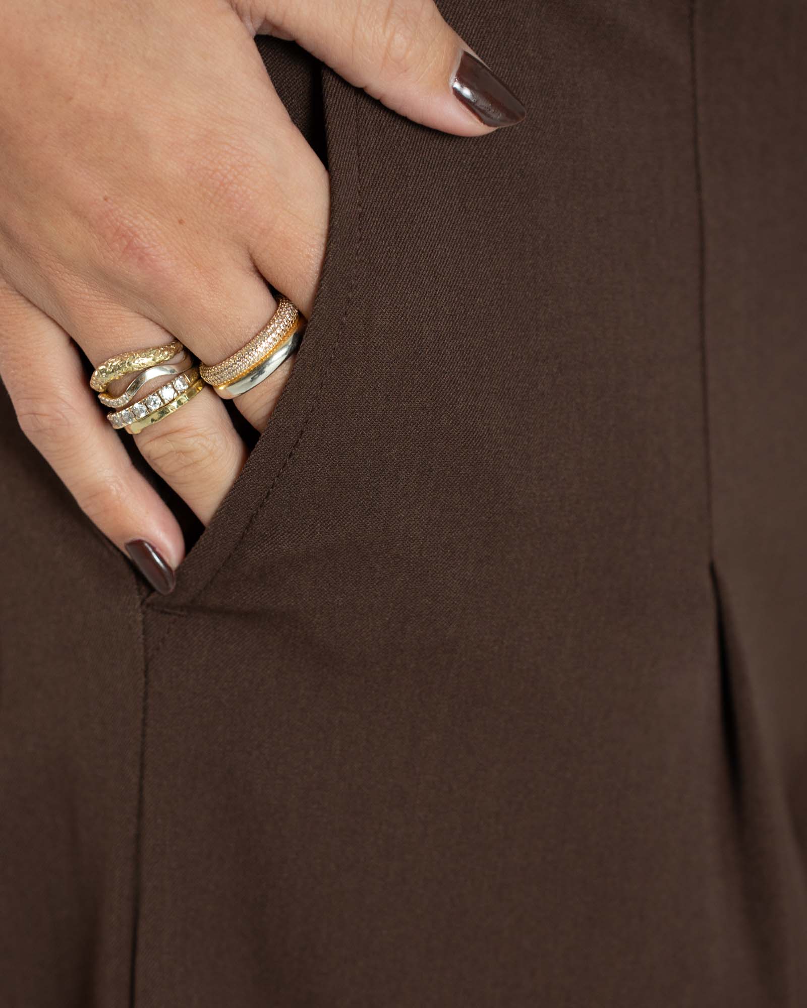 Baggy Suitpants Braune Damen