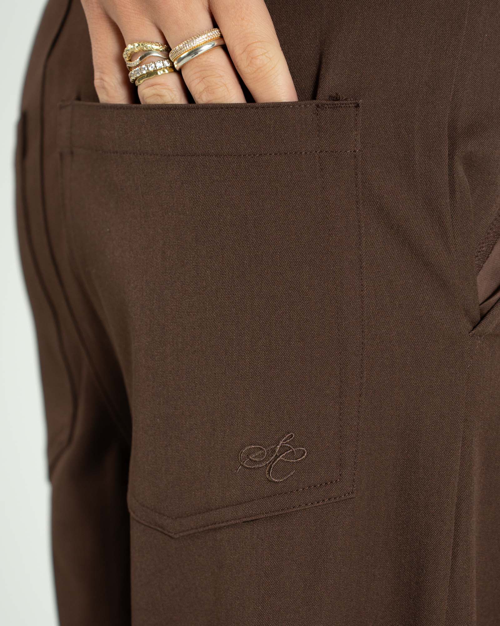 Baggy Suitpants Braune Damen