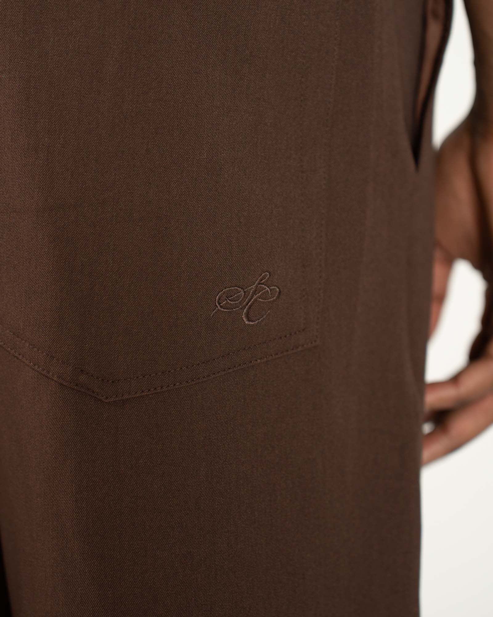 Baggy-Anzughose Braun