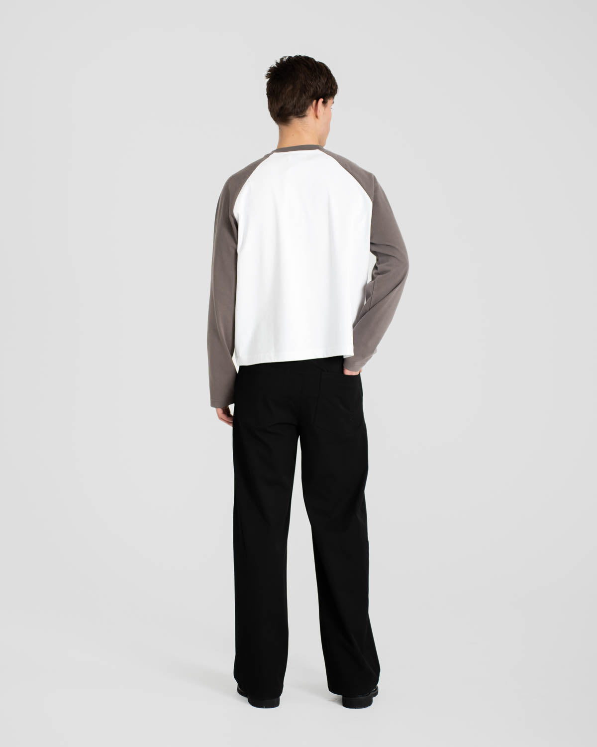 Raglan Longsleeve T-shirt White/Grey