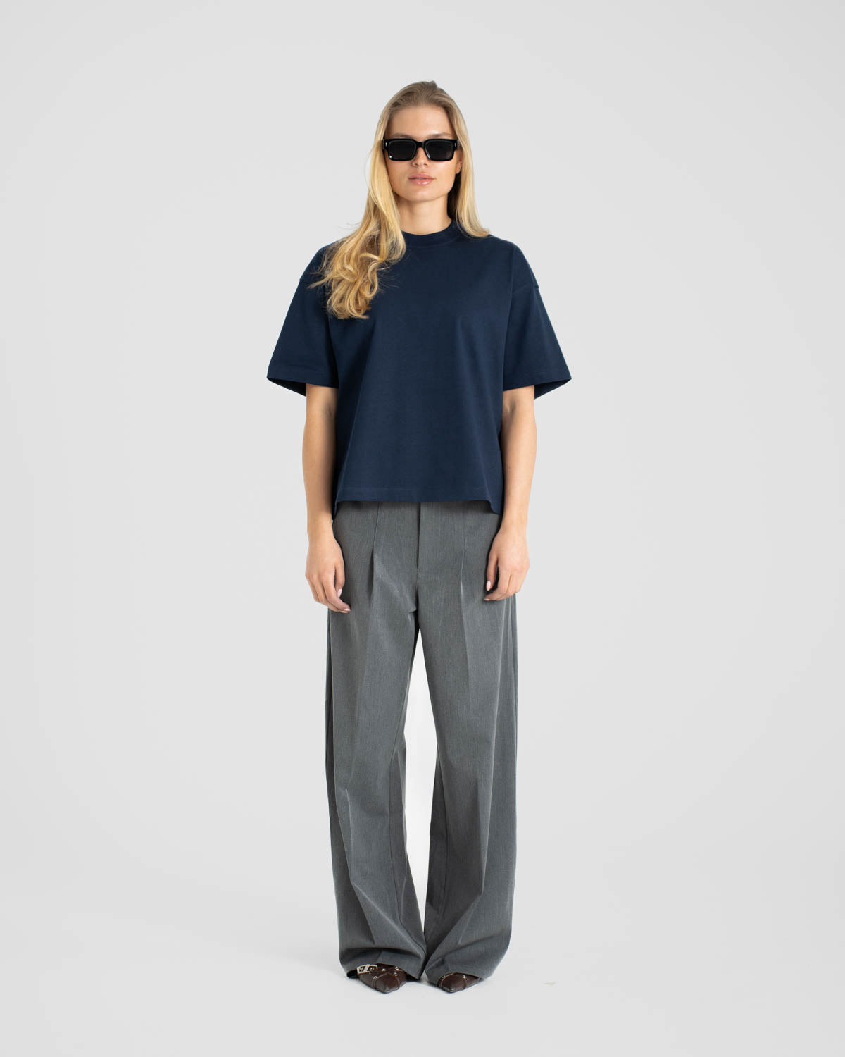 Blank T-shirt Navy dame