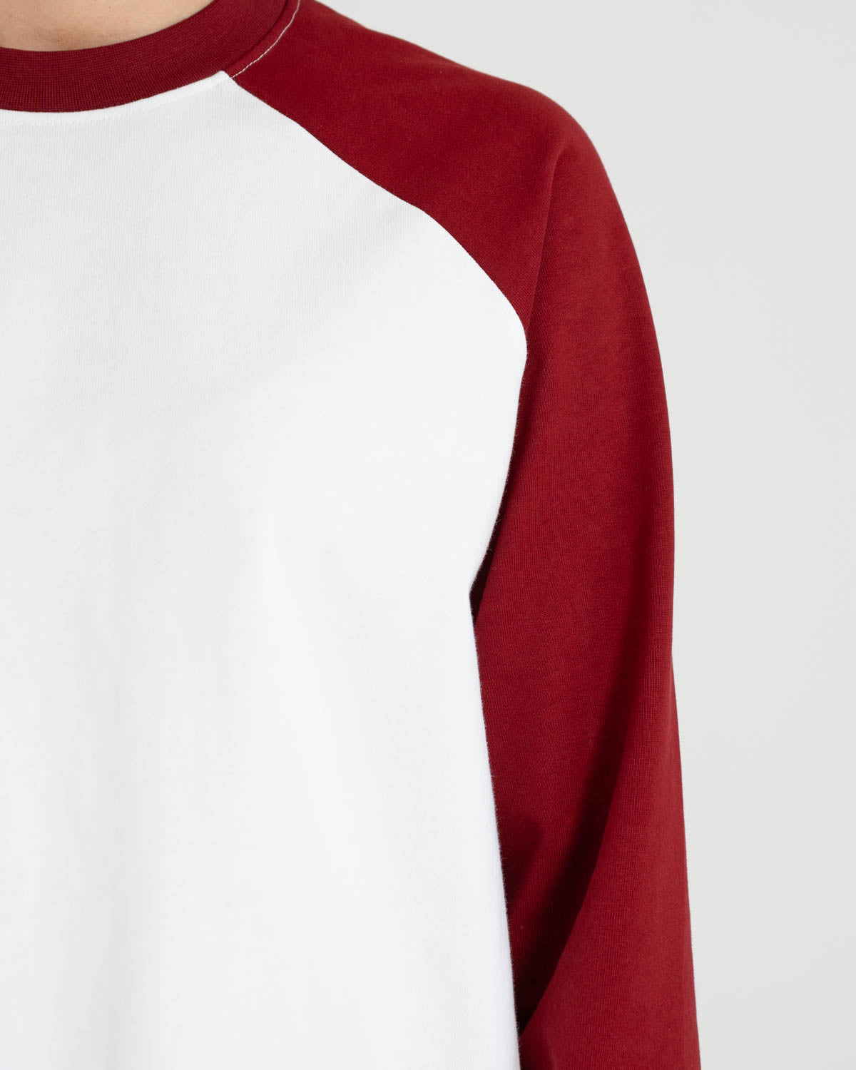 Raglan Longsleeve T-shirt White/Bordeaux dame