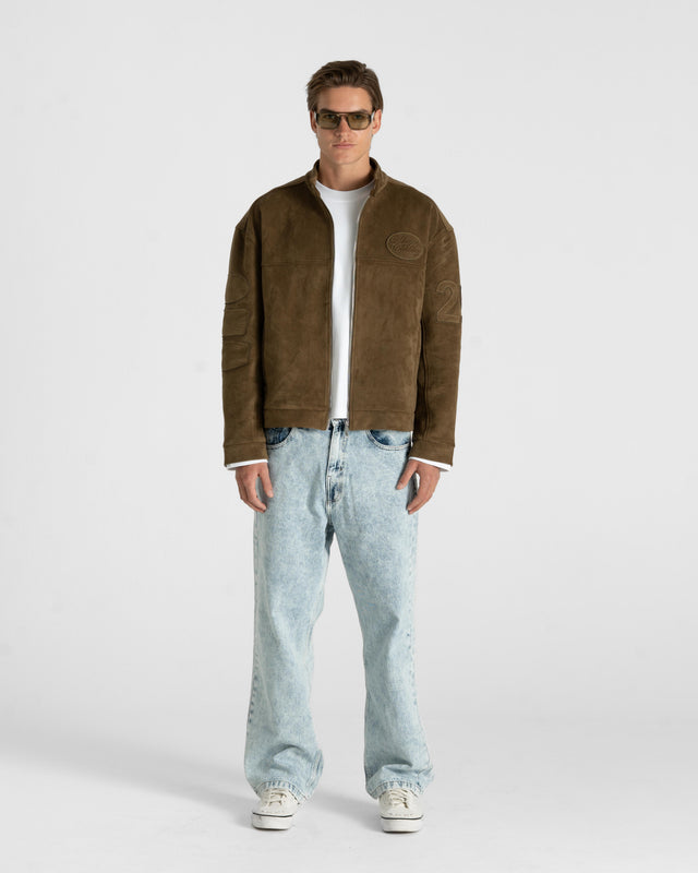 Suede Jacket Moss Green