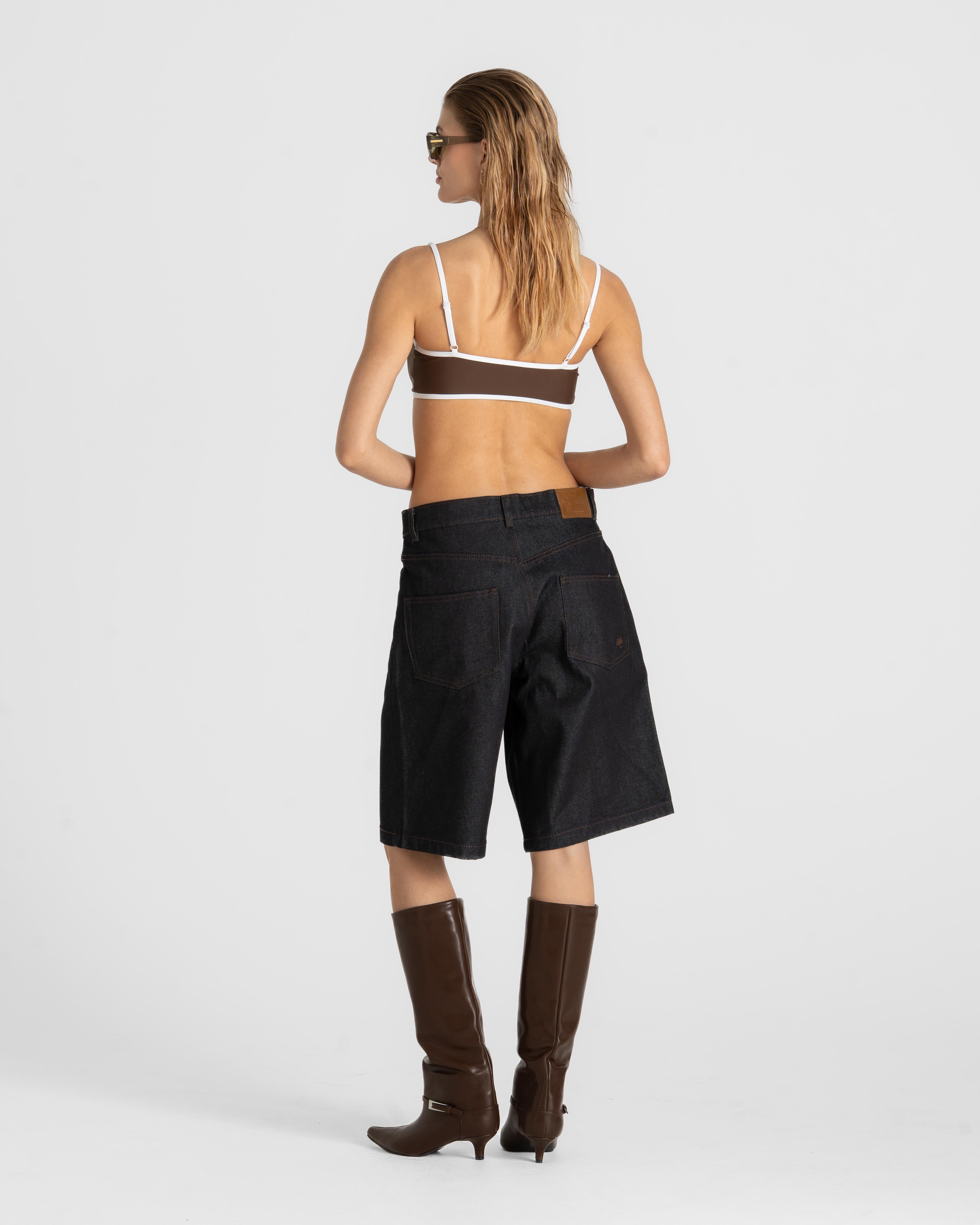 Raw Selvedge Jorts Darkwash dame