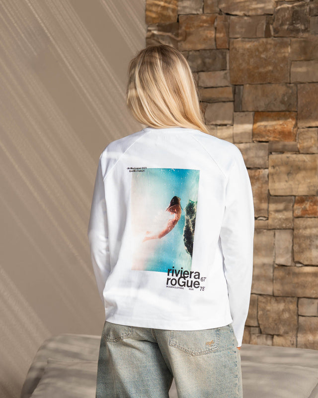 Riviera Rogue Raglan Longsleeve White Dame