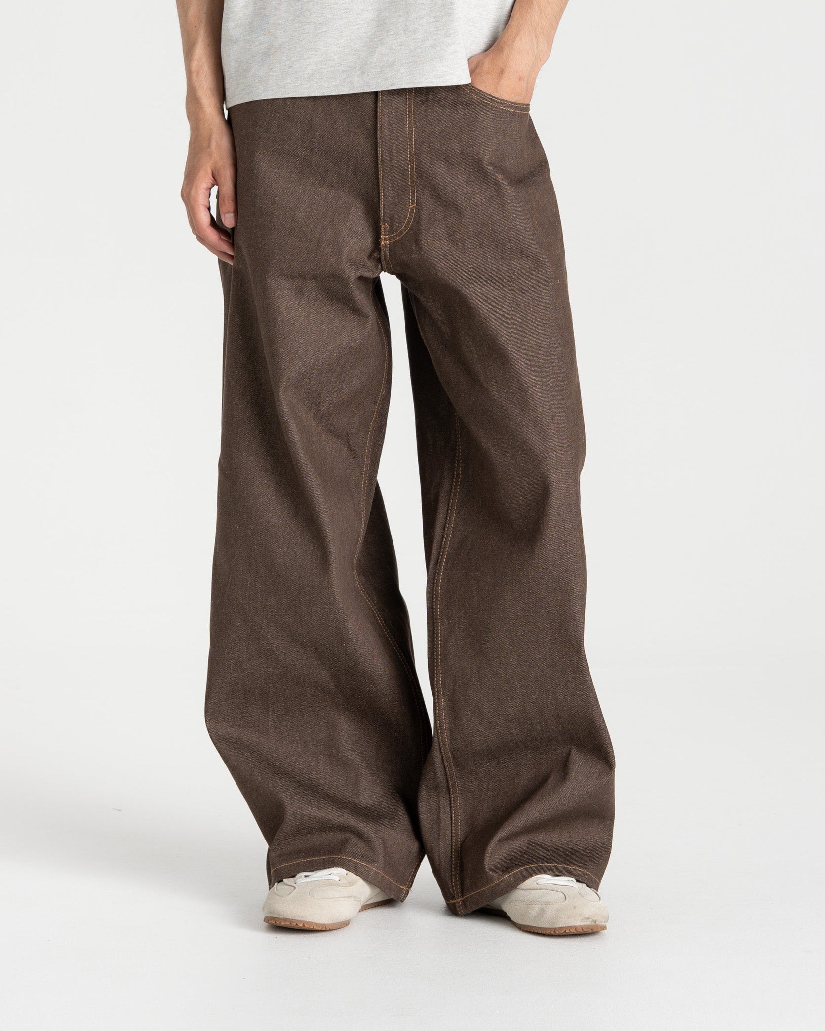 Raw Selvedge Denim Jeans brown