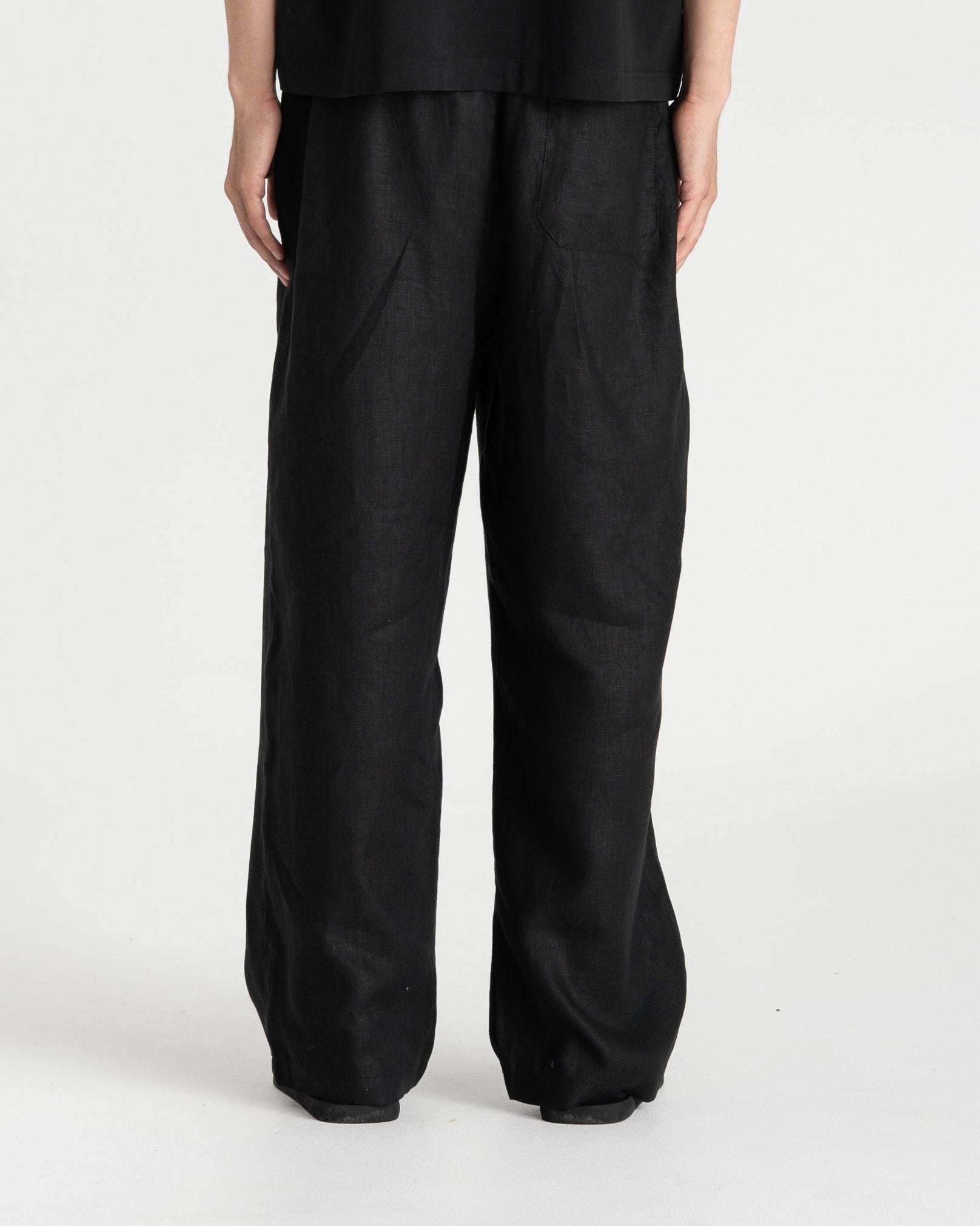 Baggy 100% flax pants black