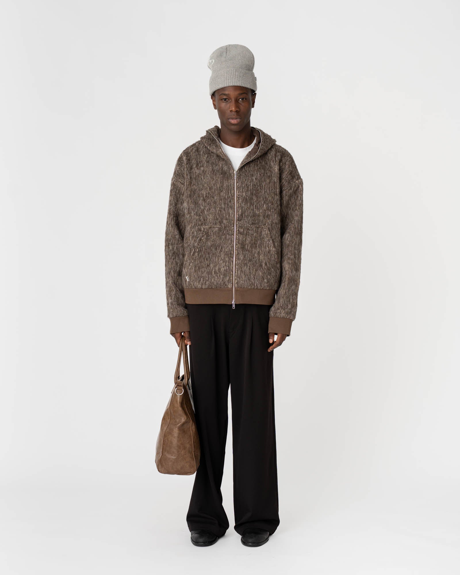 Fuzzy Hoodie Brown
