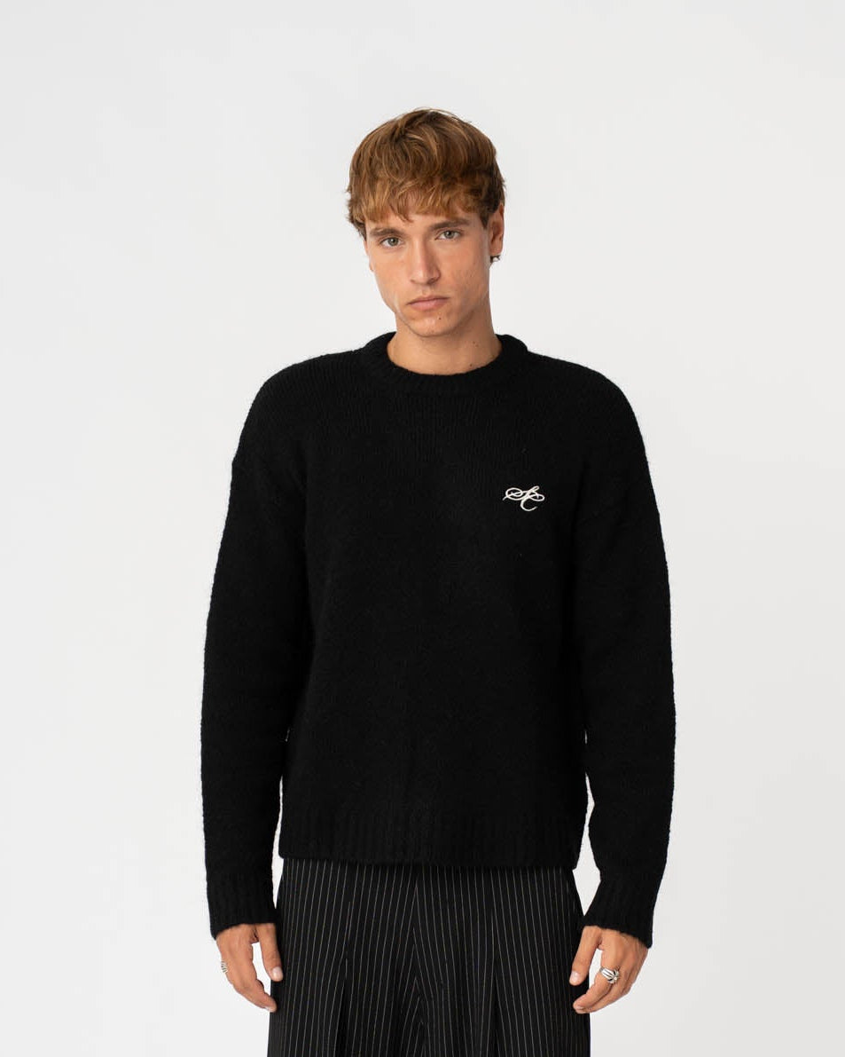 Alpaca Knitted Sweater Black