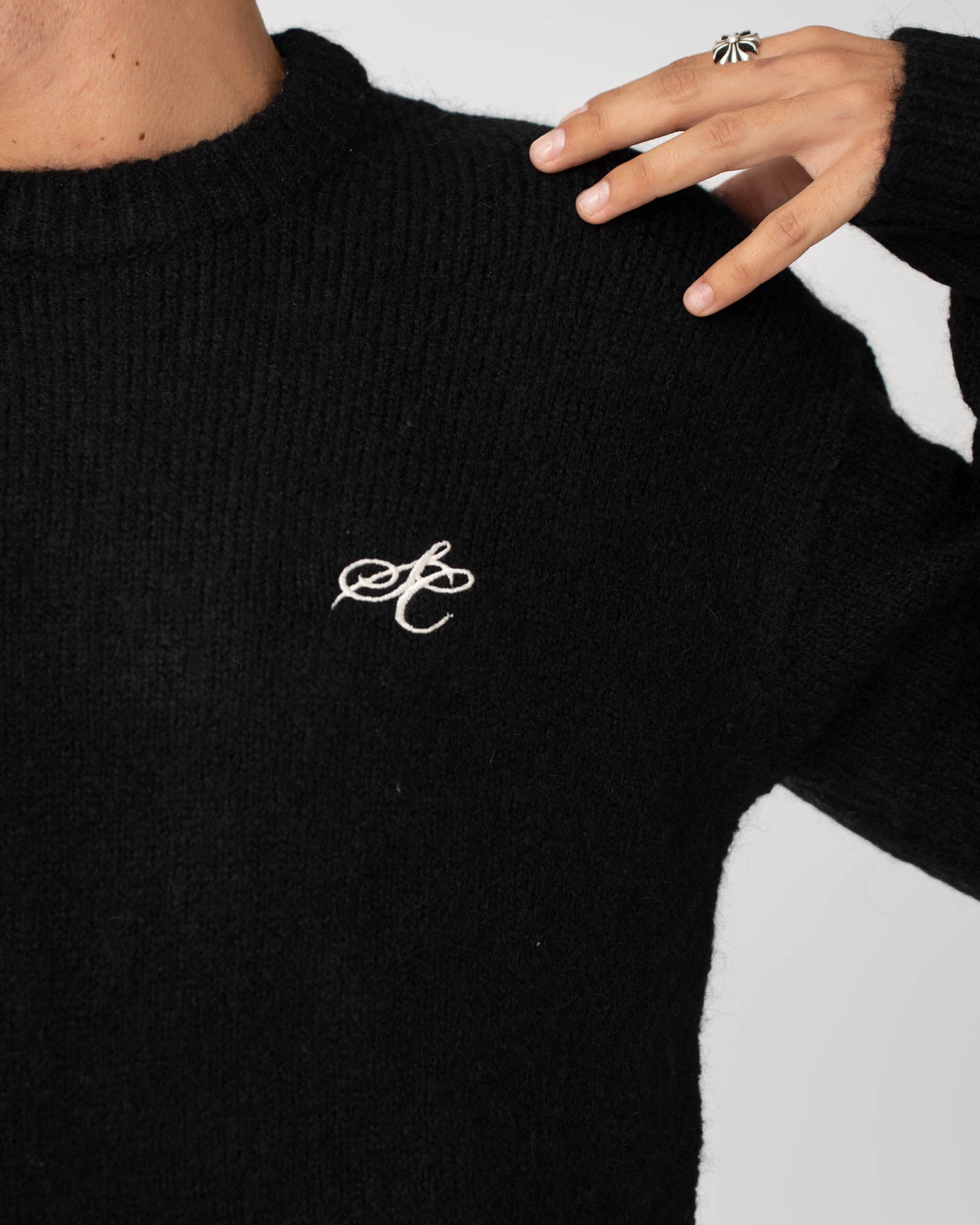 Alpaca Knitted Sweater Black