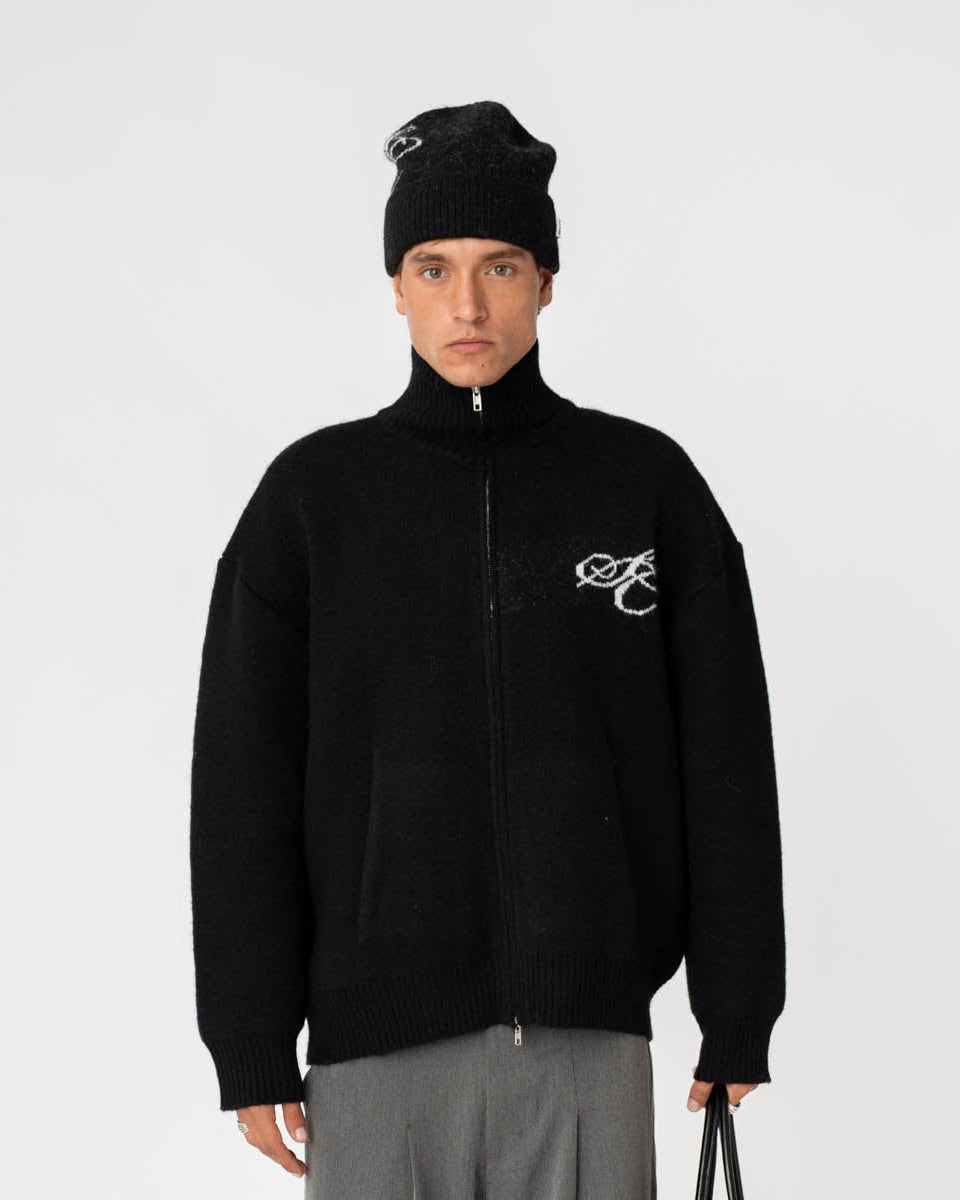 Full Zip Sweater Black
